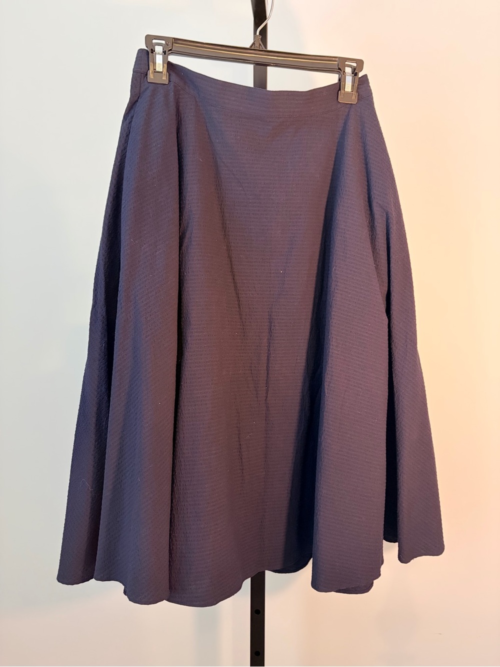 Uniqlo Classic A-Line Navy Midi Skirt